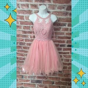 Women's FORYOUDRESS Sleeveless Embroidered Mesh Bedazzled Formal Prom Dress‎ XXS